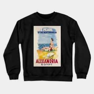 Alexandria,Egypt,Travel Poster Crewneck Sweatshirt